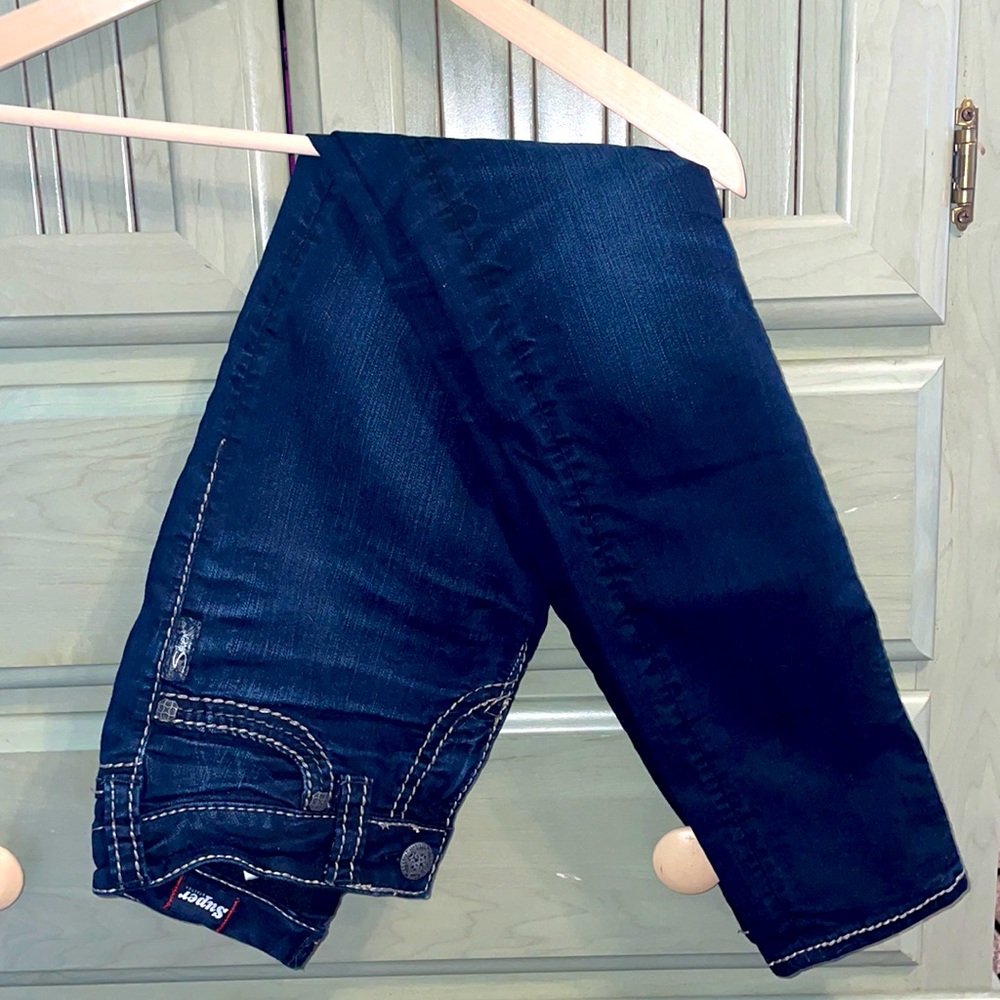 Suki Mid Silver Dark Wash Super Skinny Jeans Size 26